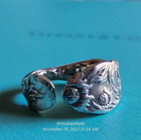 1880 Tiffany & Company Chrysanthemum Spoon Ring Handmade in Sterling Silver #18 - Picture 12 of 16